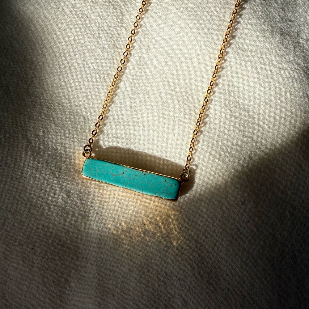 Meghan Bo Designs Turquoise Bar Long Necklace